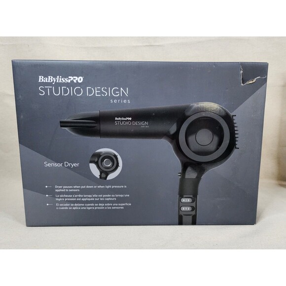 BaByliss PRO Studio Design Series The Sensor Dryer Hair Blow Black 1875W NIB - Picture 1 of 6